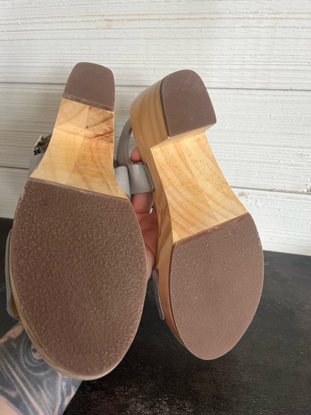 Nisolo All-Day Open Toe Clog Sky Grey size 7.5 women’s shoes sandals anthro - Picture 10 of 16